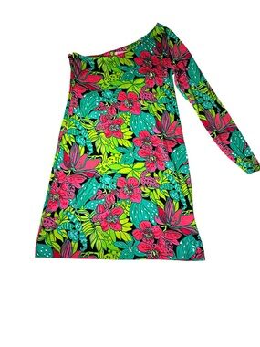 Lilly Pulitzer Pink & Teal Tropical Floral Top